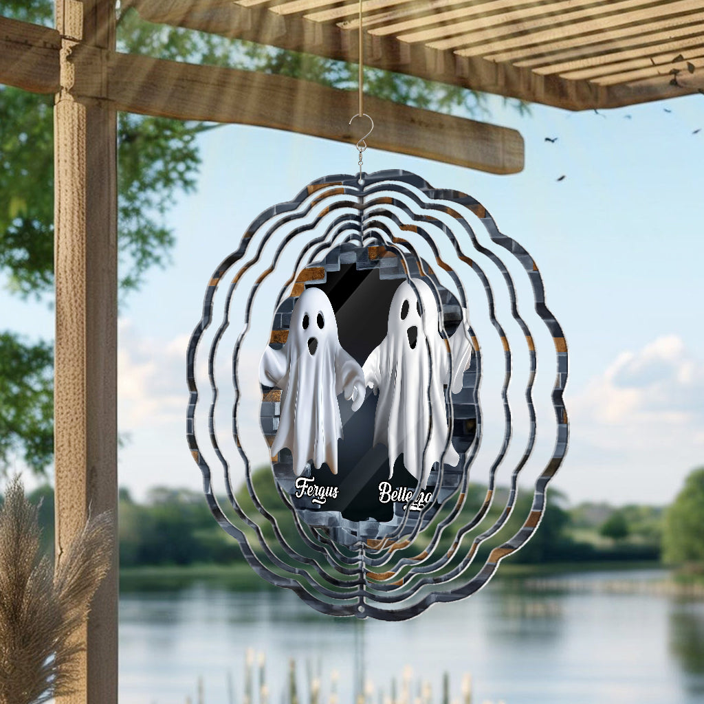 Funny Ghost Couple - Personalized Couple Wind Spinner