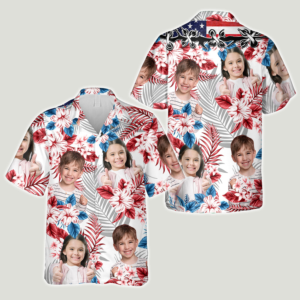 Upload Photo 4th Of July Shirt - Personalized Father Hawaiian Shirt