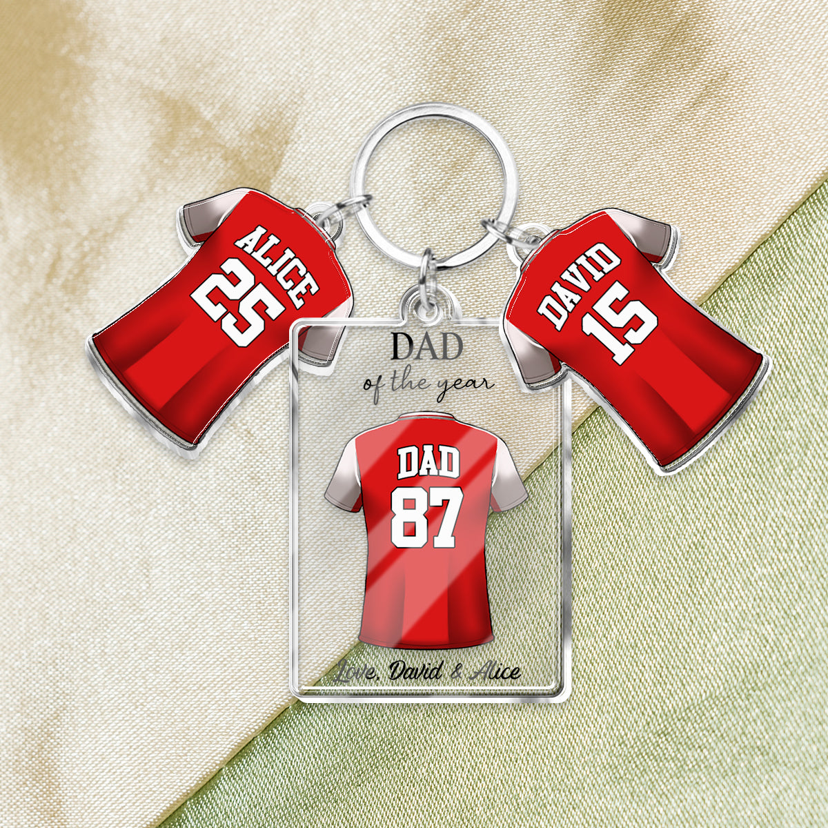 Best Dad Ever - Personalized Father Keychain with Charms