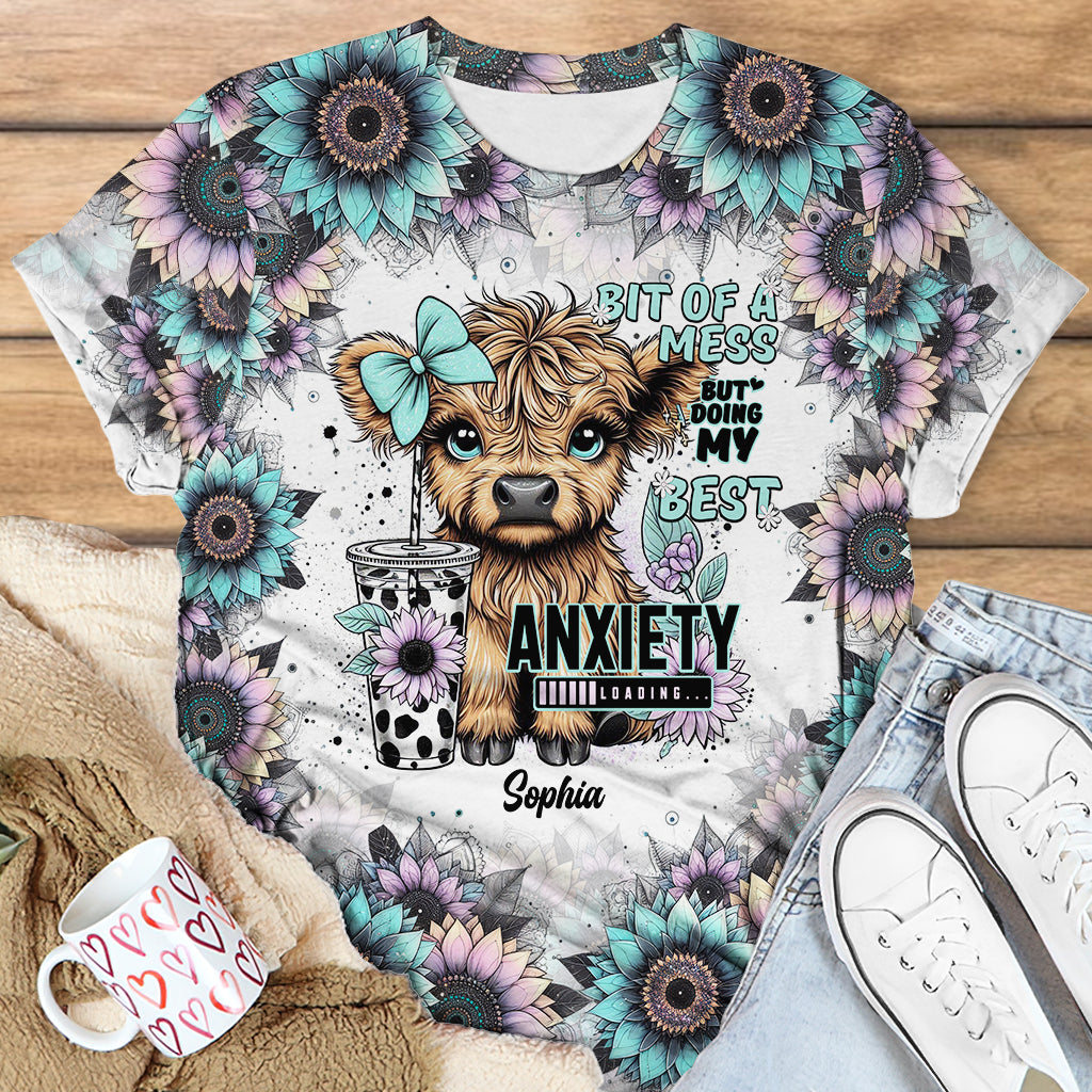 Ein bisschen chaotisch, aber ich gebe mein Bestes – personalisiertes Allover-Shirt