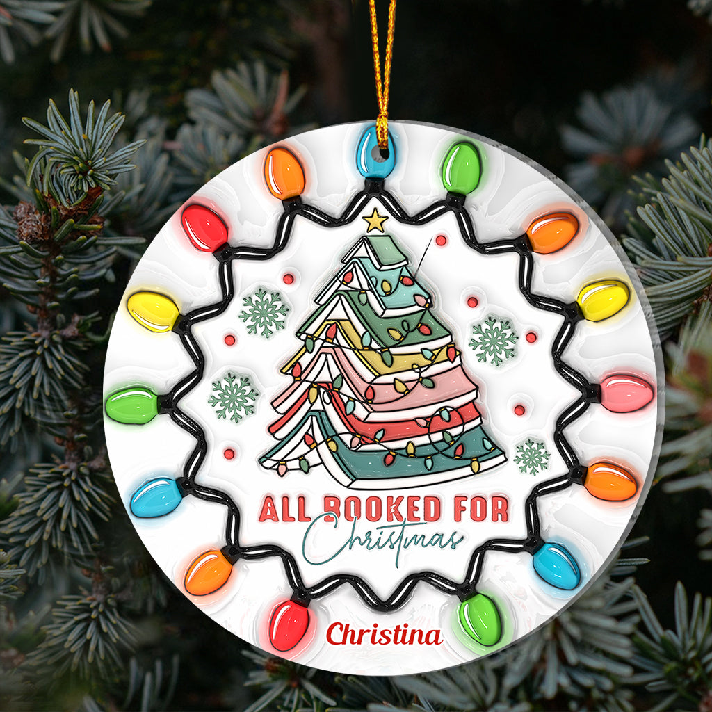 All Booked For Christmas - Personalized Book Ornament