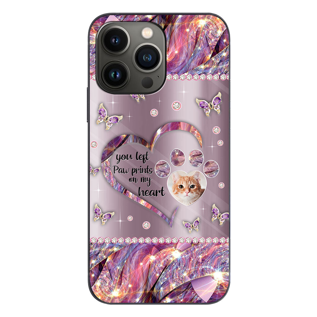 You Left Paw Prints In My Heart - Personalized Dog Phone Case