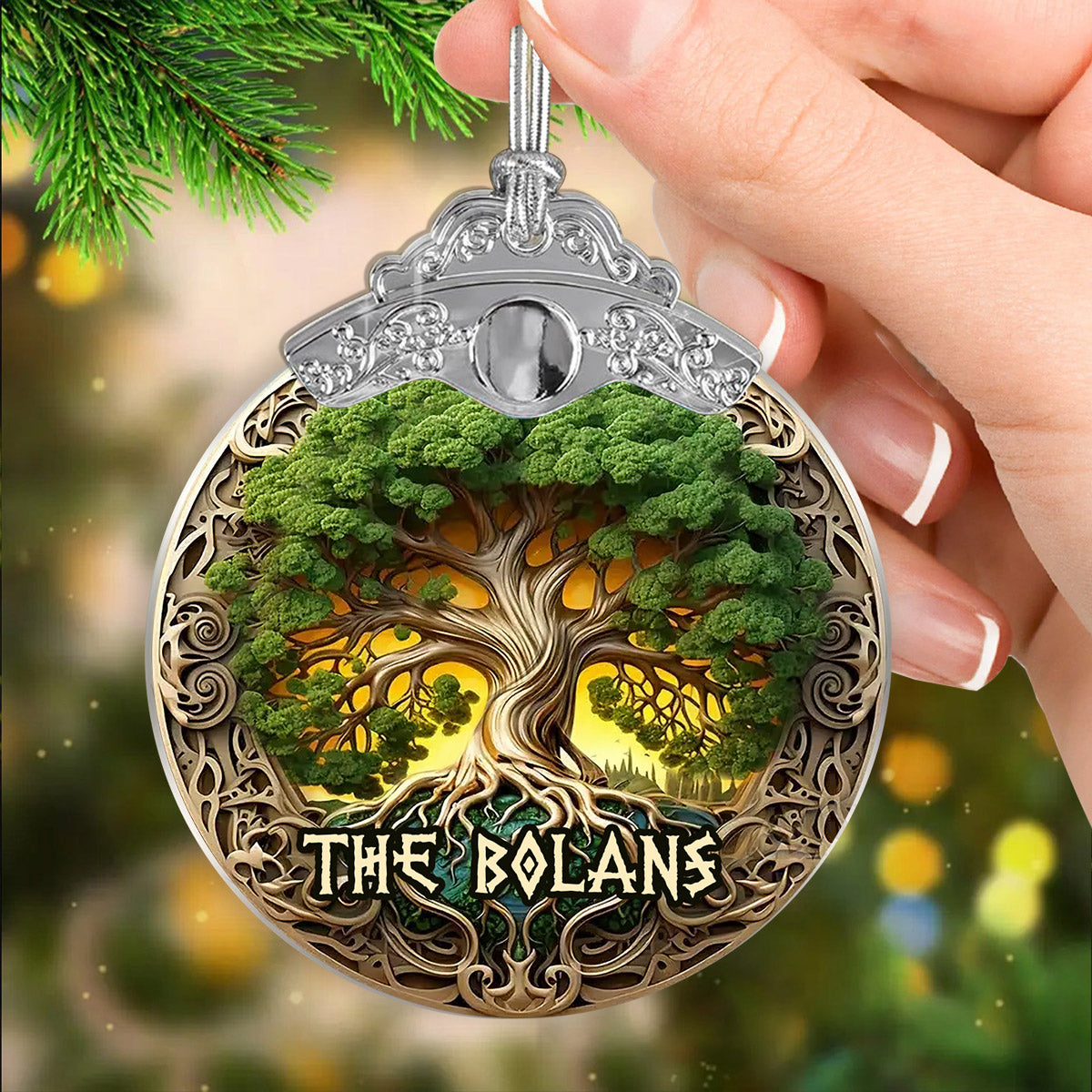 Arbre de Vie, mythologie scandinave, style rustique - Ornement irlandais vintage personnalisé