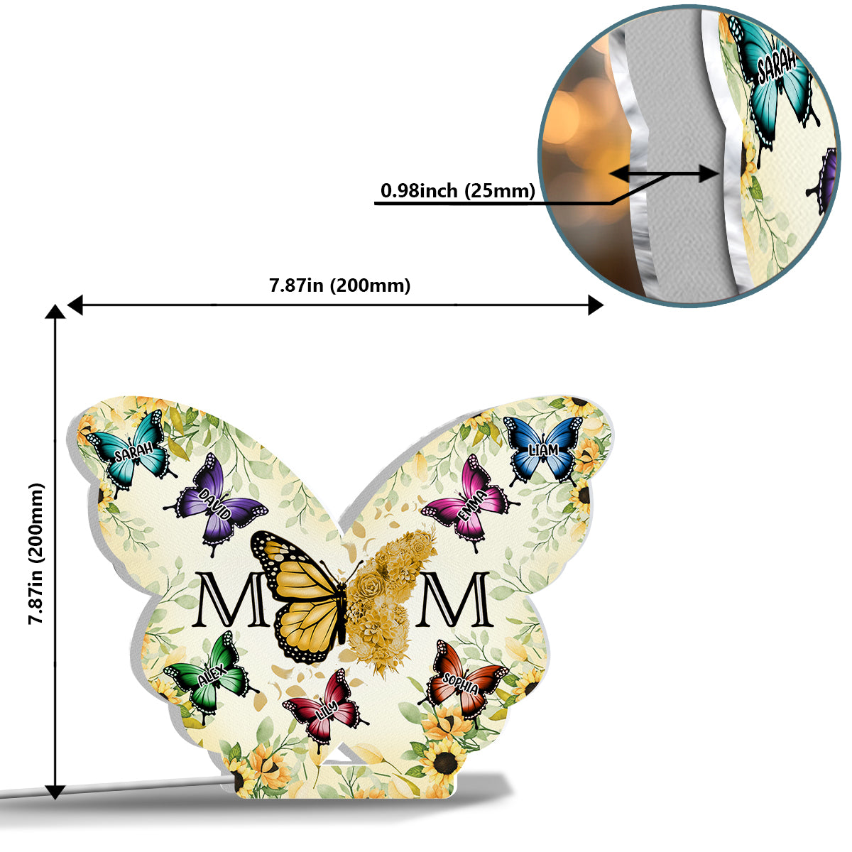 Butterfly Mom - Personalized Mother Shaped Light Box