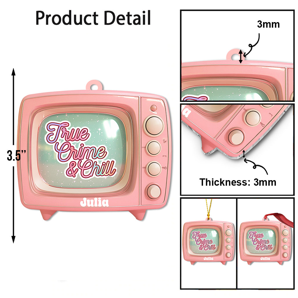 True Crime & Chill, Pink TV – Personalisierter Weihnachtsschmuck
