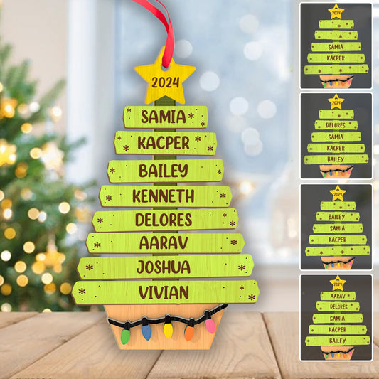 Familienbaumschmuck – Personalisierter, zweilagiger Familienschmuck