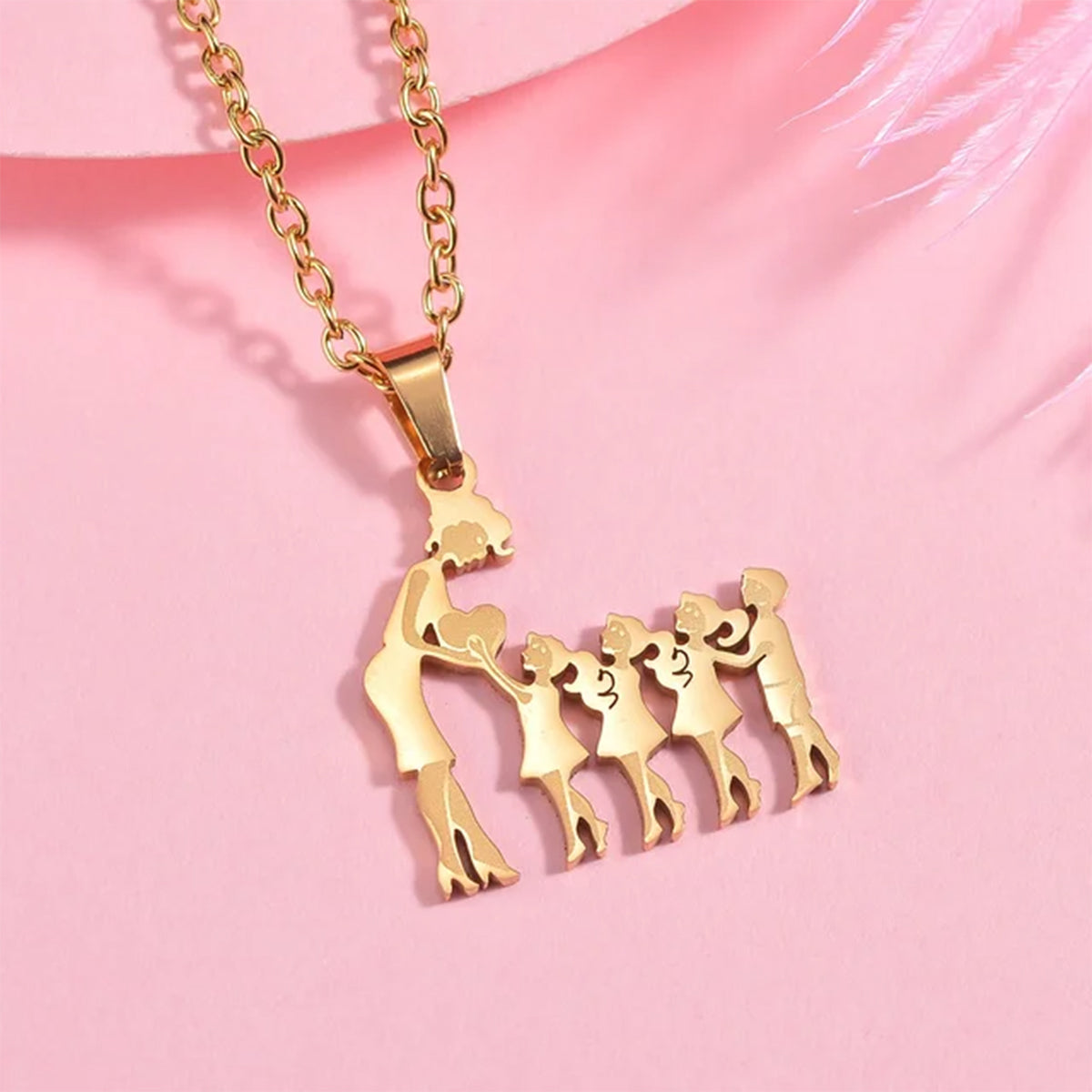 Mom With Children Custom Pendants Necklace - Mother Mom With Children Custom Pendants Necklace