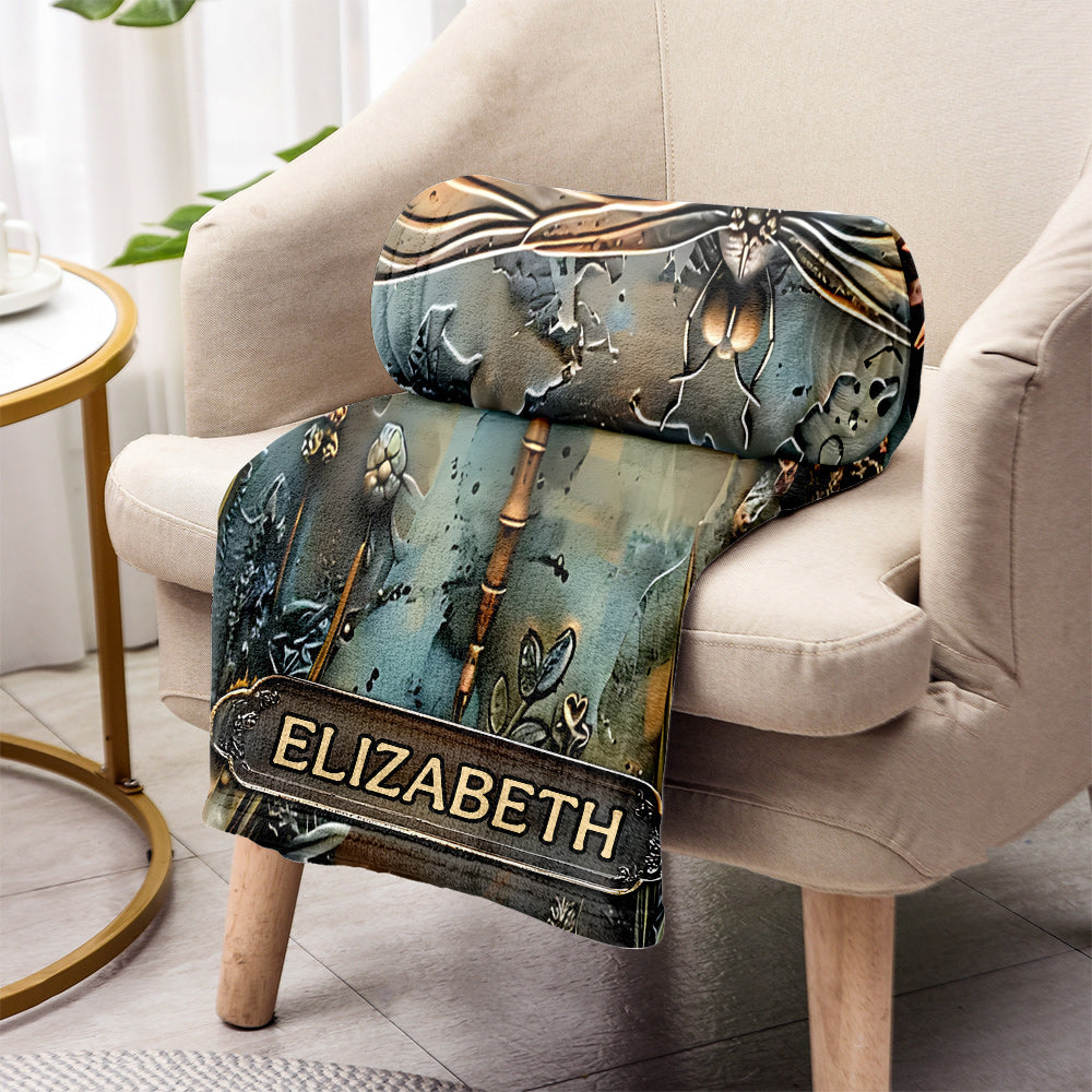Stunning Dragonfly - Personalized Dragonfly Blanket