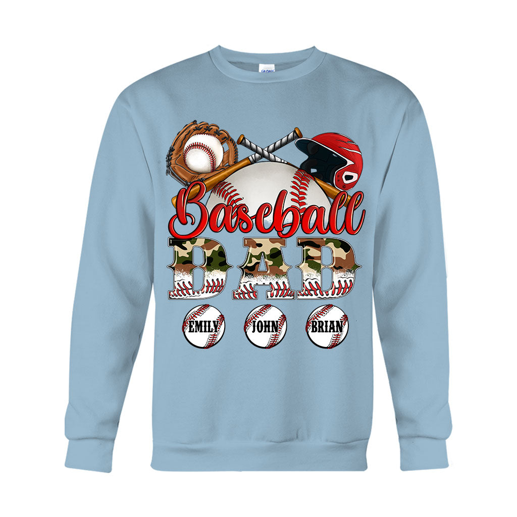 Best Baseball Dad Ever Camouflage - Personalized Father T-shirt And Hoodie