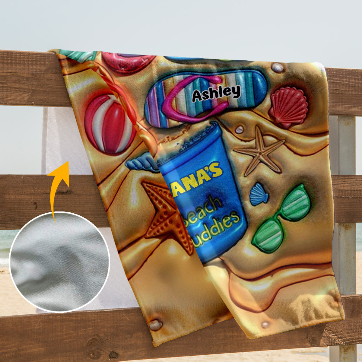 Nana's Beach Buddies - Personalized Grandma Beach Towel