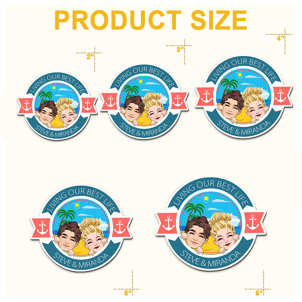 Couple de croisiéristes pour la vie - Aimant de croisière personnalisé