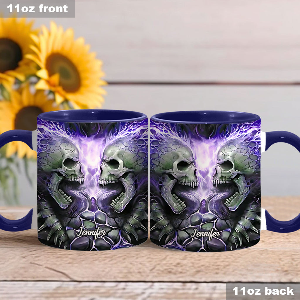 Mug personnalisé avec motif crâne de feu maléfique
