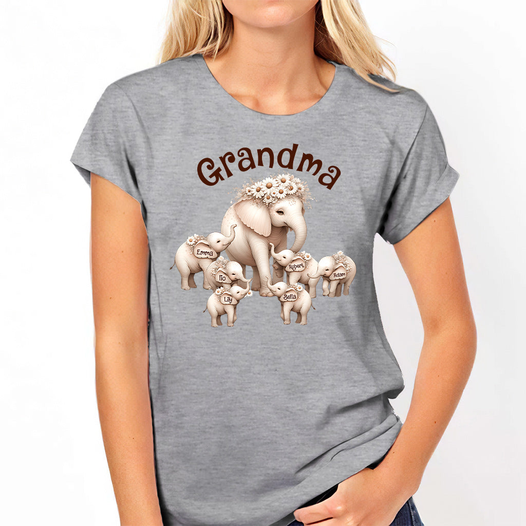 T-shirt et sweat à capuche personnalisés « Éléphant mignon » pour grand-mère