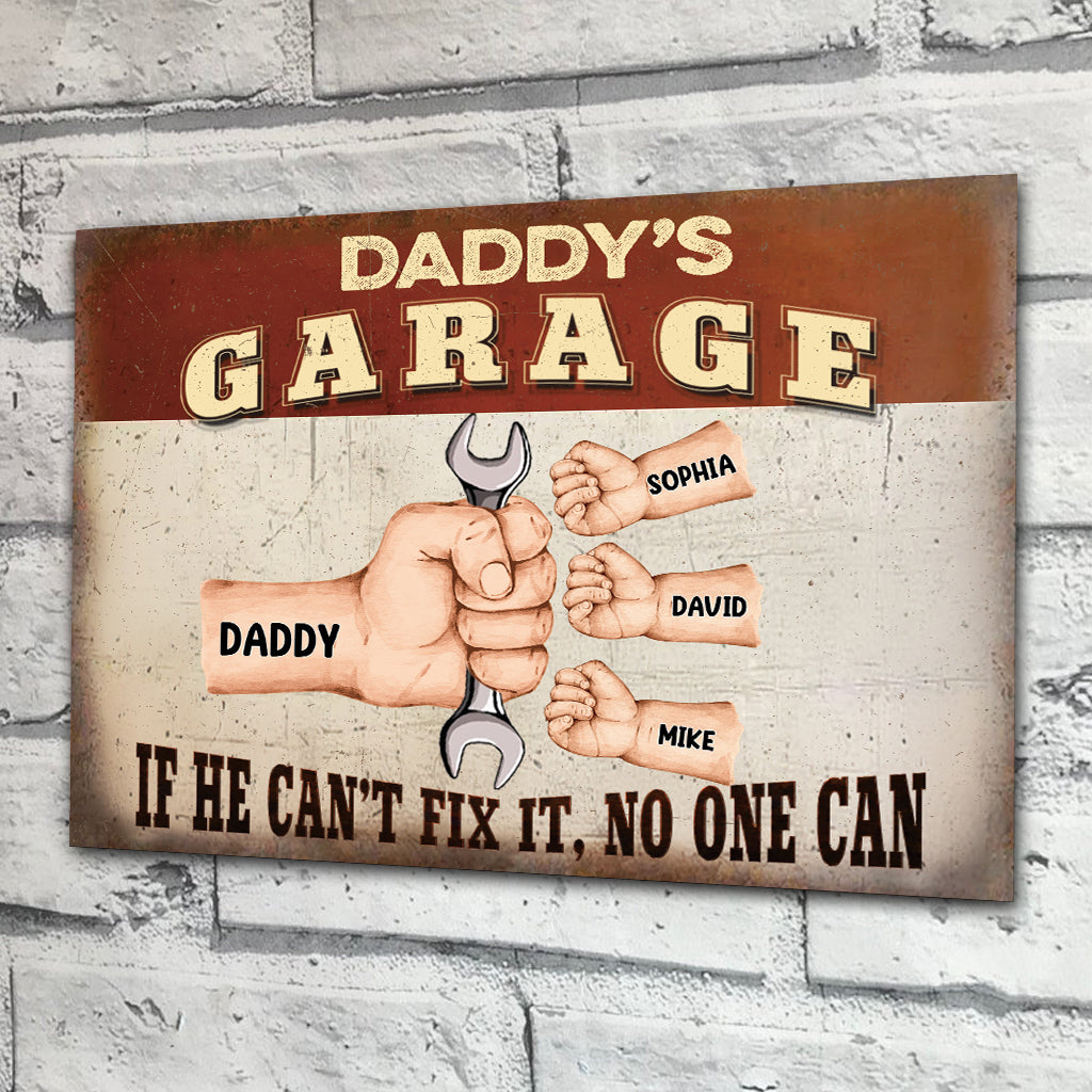 Daddy's Garage - Personalized Father Rectangle Metal Sign