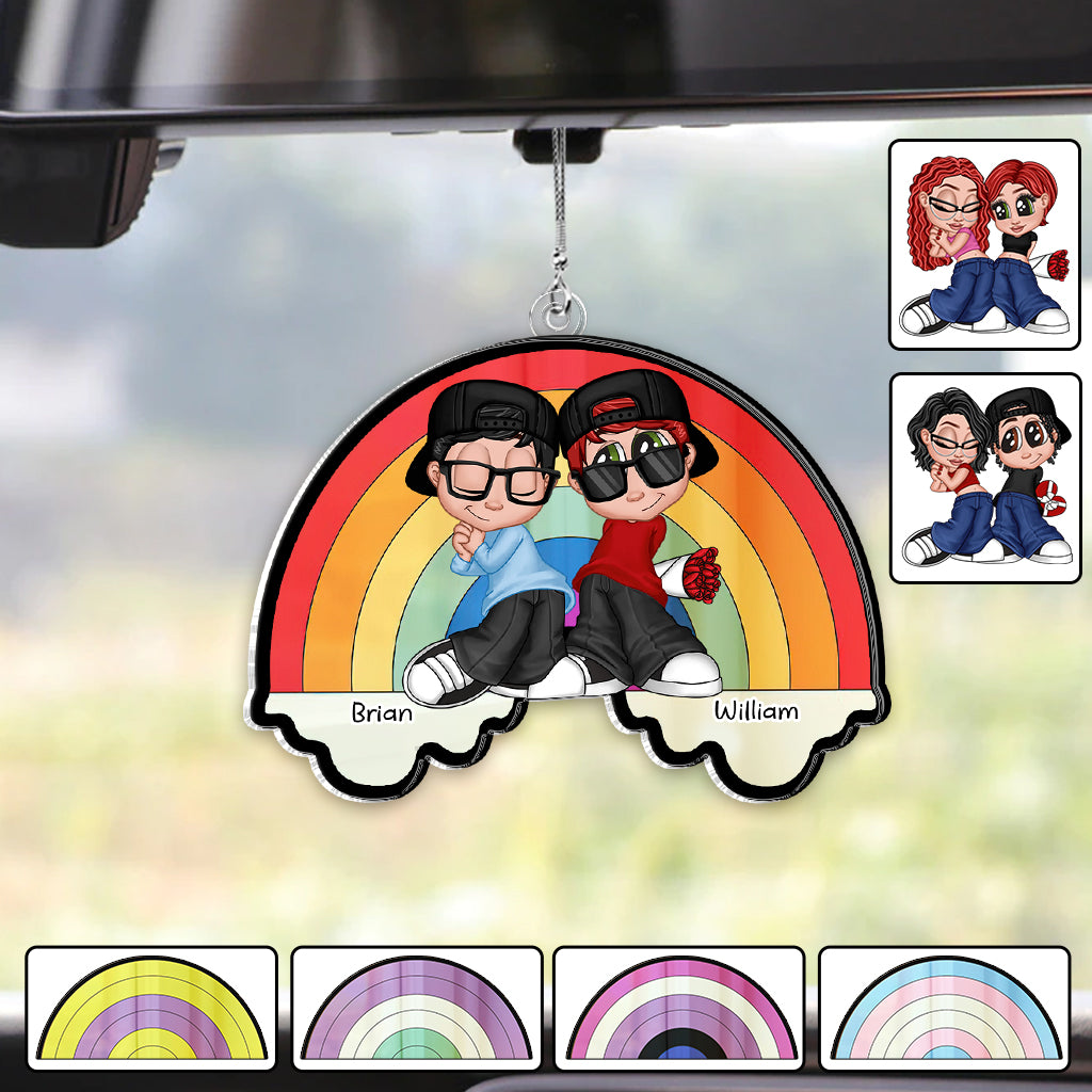 I Liked You & Love You - Personalized LGBT Support Custom Shaped Car Ornament