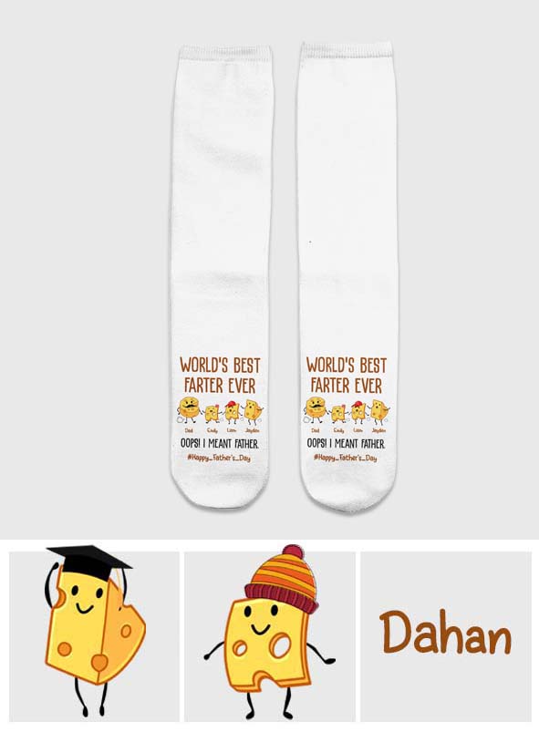 World's Best Farter Funny Cheese - Personalized Father Socks