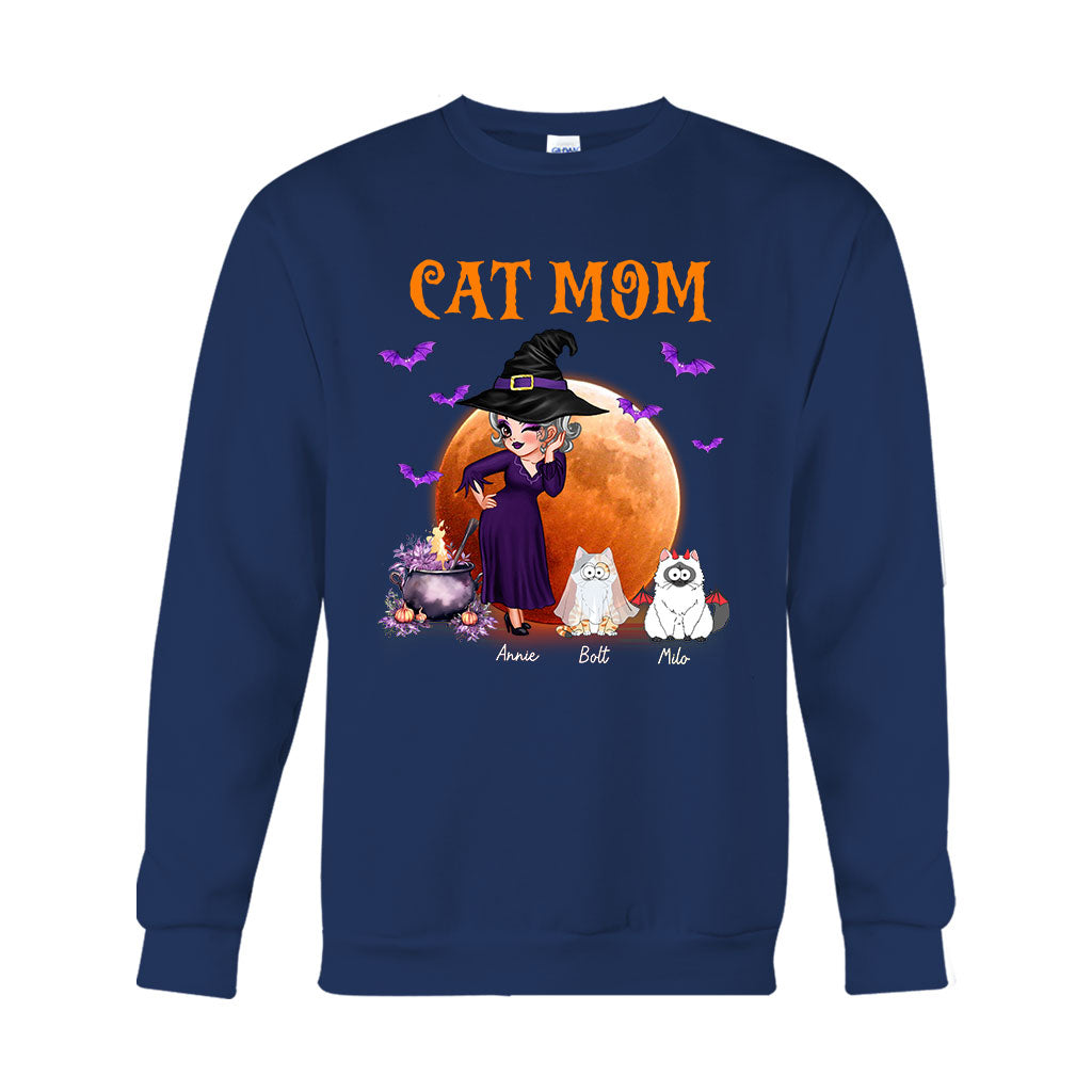 Cat Mom Witch Style - Personalized Cat T-shirt And Hoodie