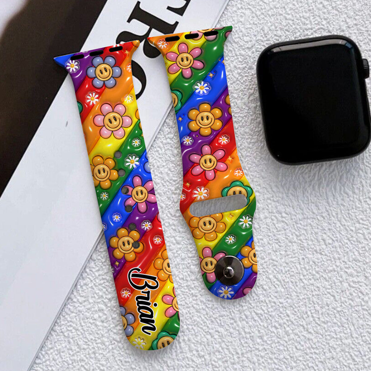Love Is Love Pride Rainbow - Personalized LGBT Support Apple Watch Band