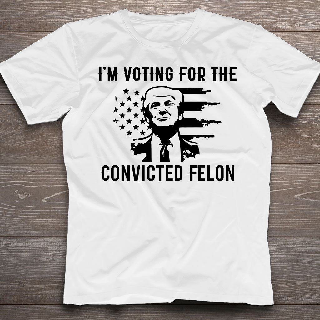 T-shirt Trump 2024, T-shirt « Condamné », T-shirt « Je vote pour un condamné », T-shirt Trump drapeau américain rétro