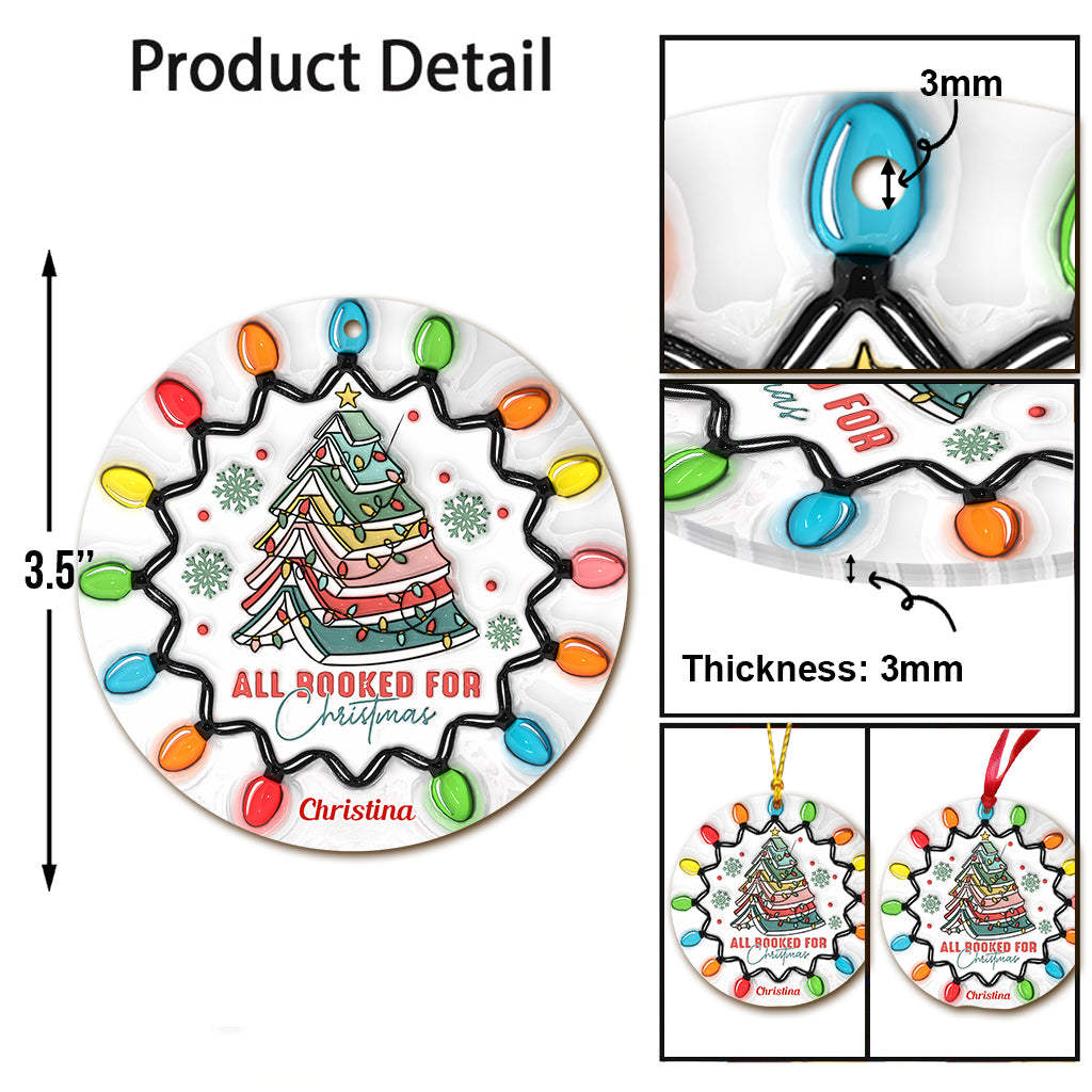 All Booked For Christmas - Personalized Book Ornament