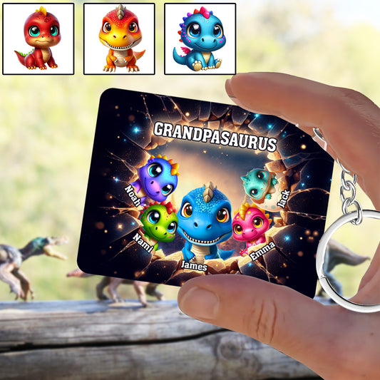 Grandpasaurus - Personalized Grandpa Keychain