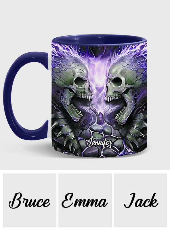 Mug personnalisé avec motif crâne de feu maléfique