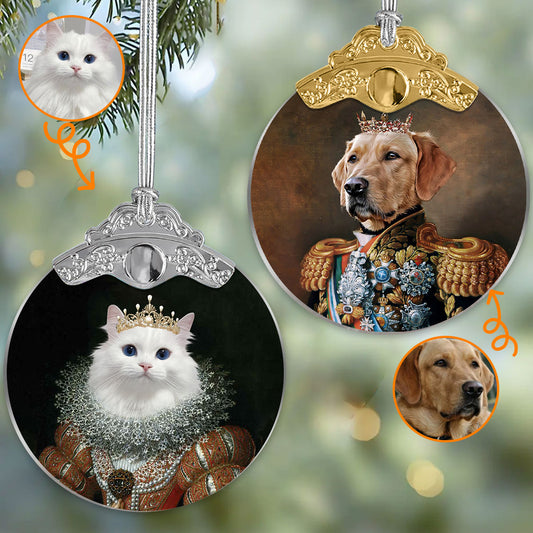 Portrait royal personnalisé pour animal de compagnie - Ornement vintage personnalisé pour chien