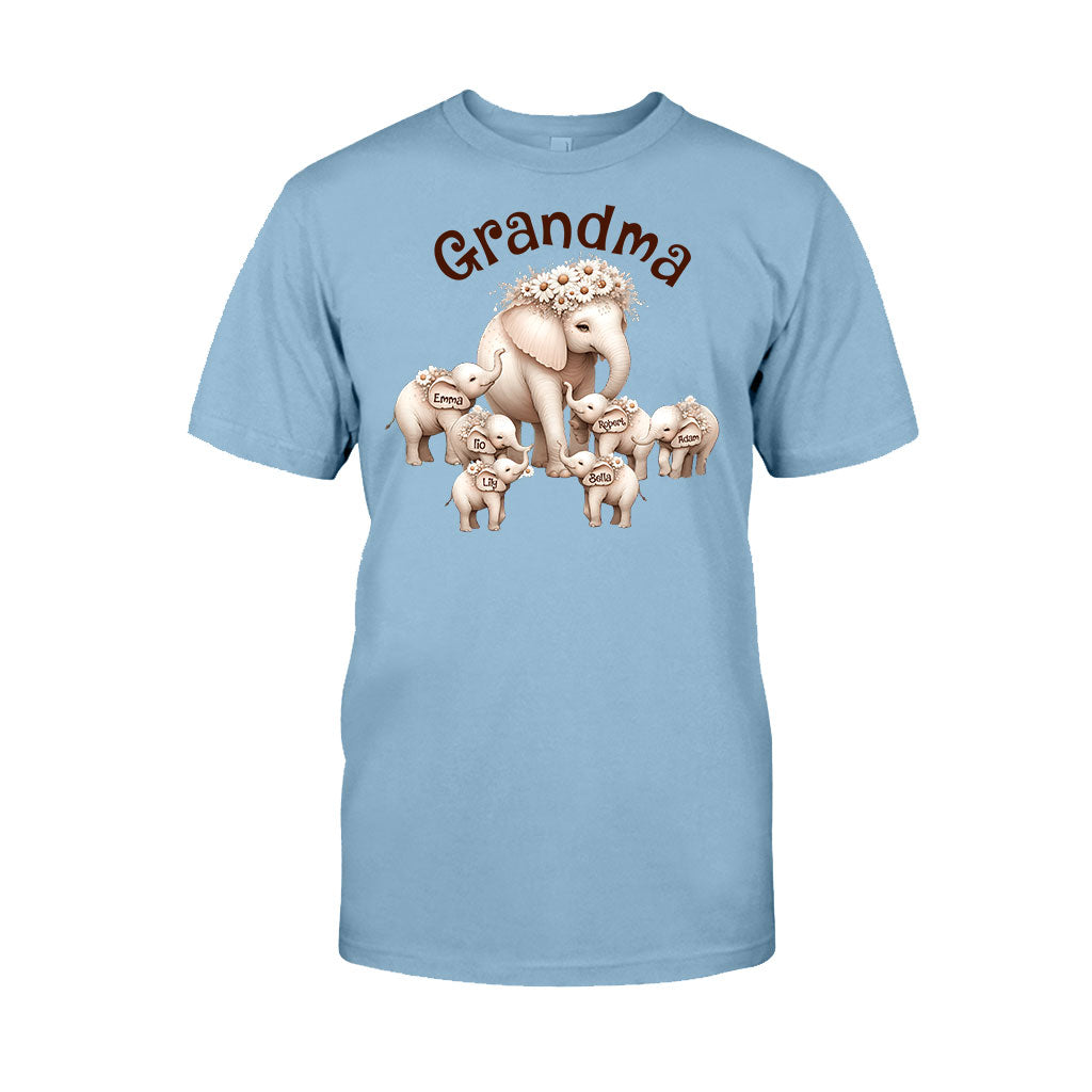 T-shirt et sweat à capuche personnalisés « Éléphant mignon » pour grand-mère
