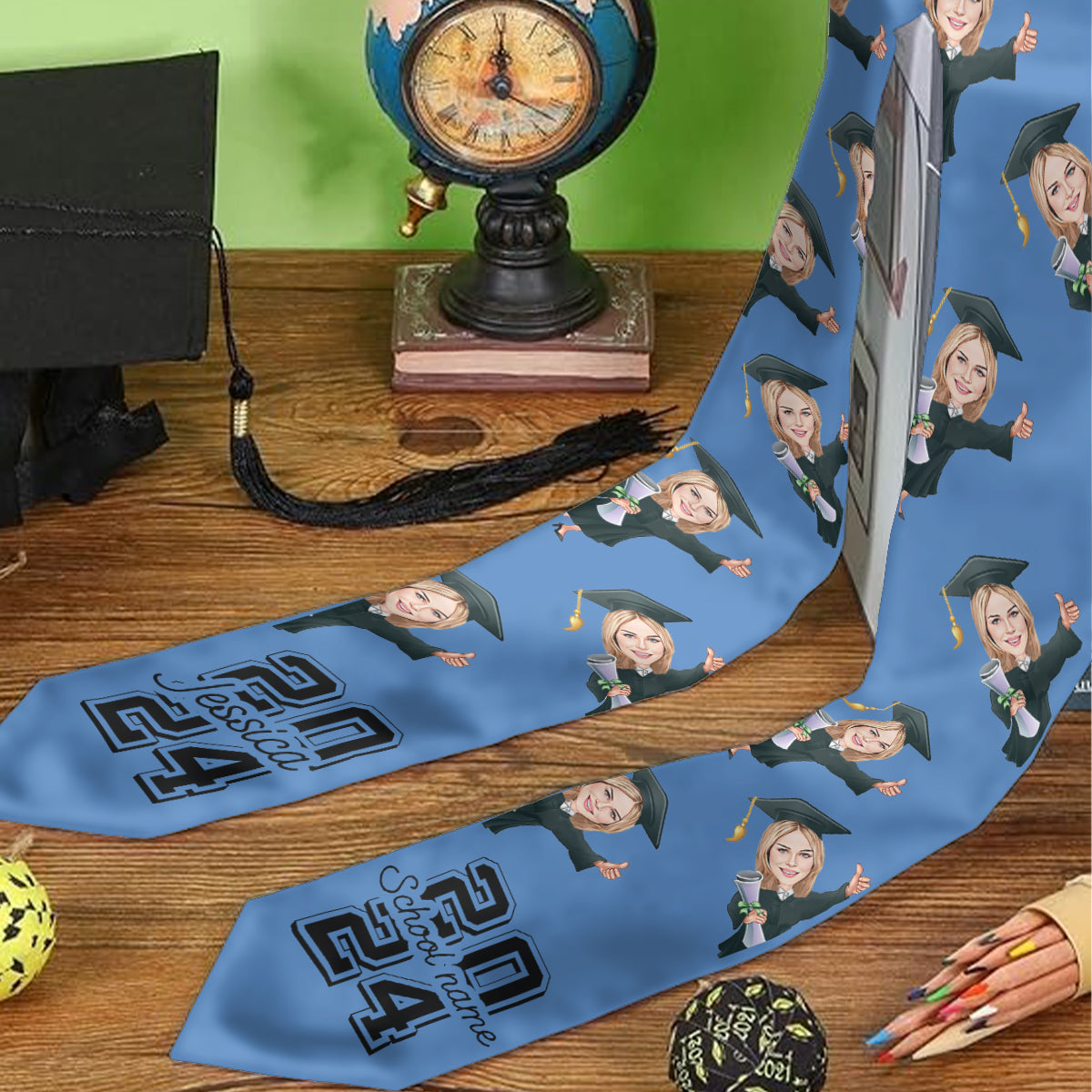 Caricature Funny Character - Personalized Graduation Graduation Stole