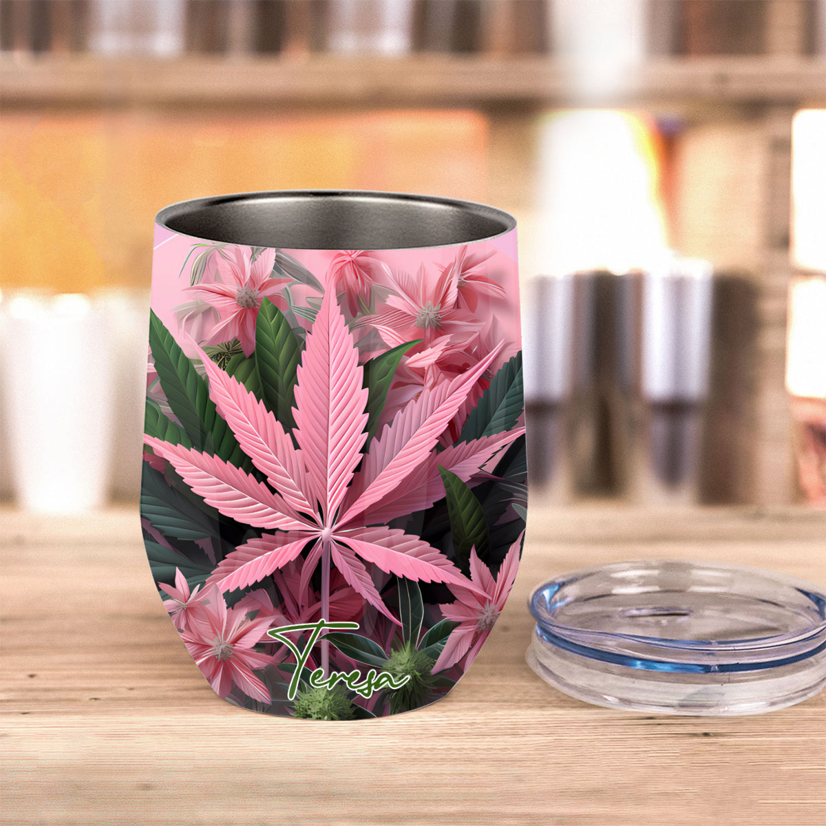 Pretty Lil' Pothead - Personalized Weed Wine Tumbler