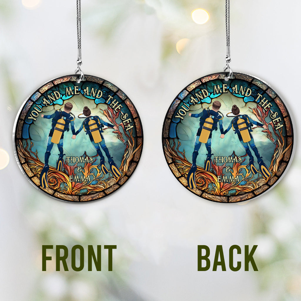 You & Me And The Sea - Personalized Scuba Diving Car Ornament