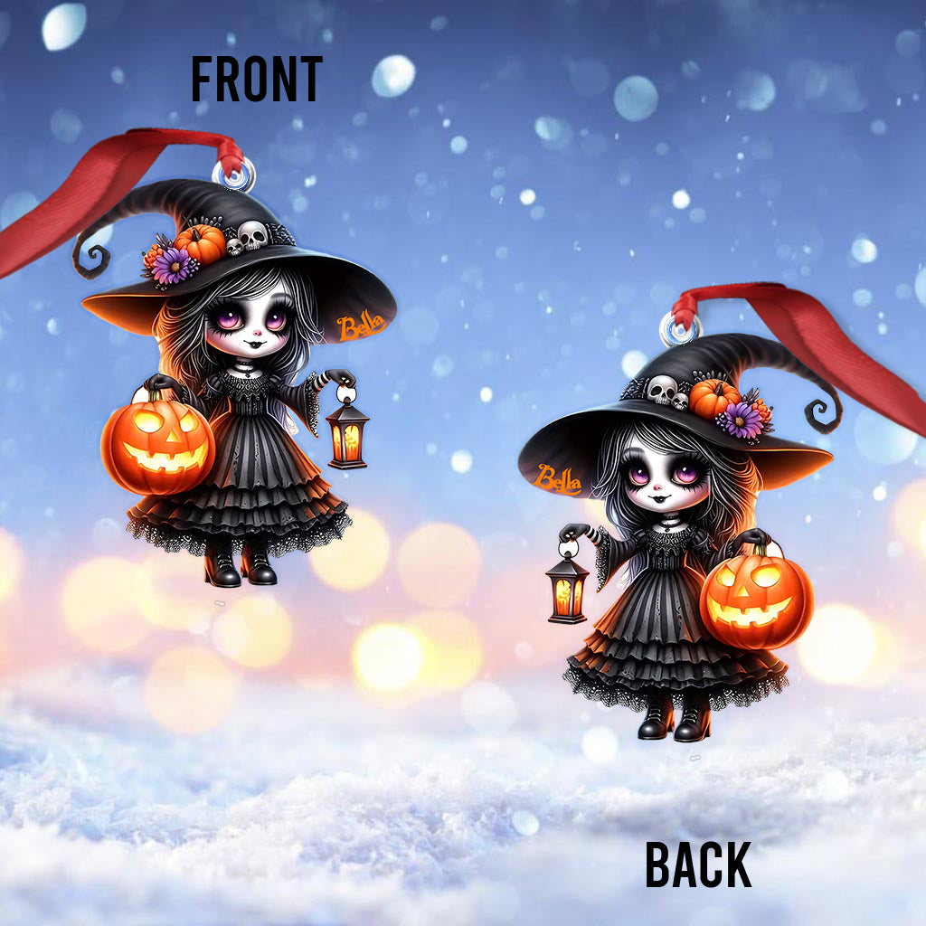 Little Witch - Personalized Witch Custom Shaped Ornament