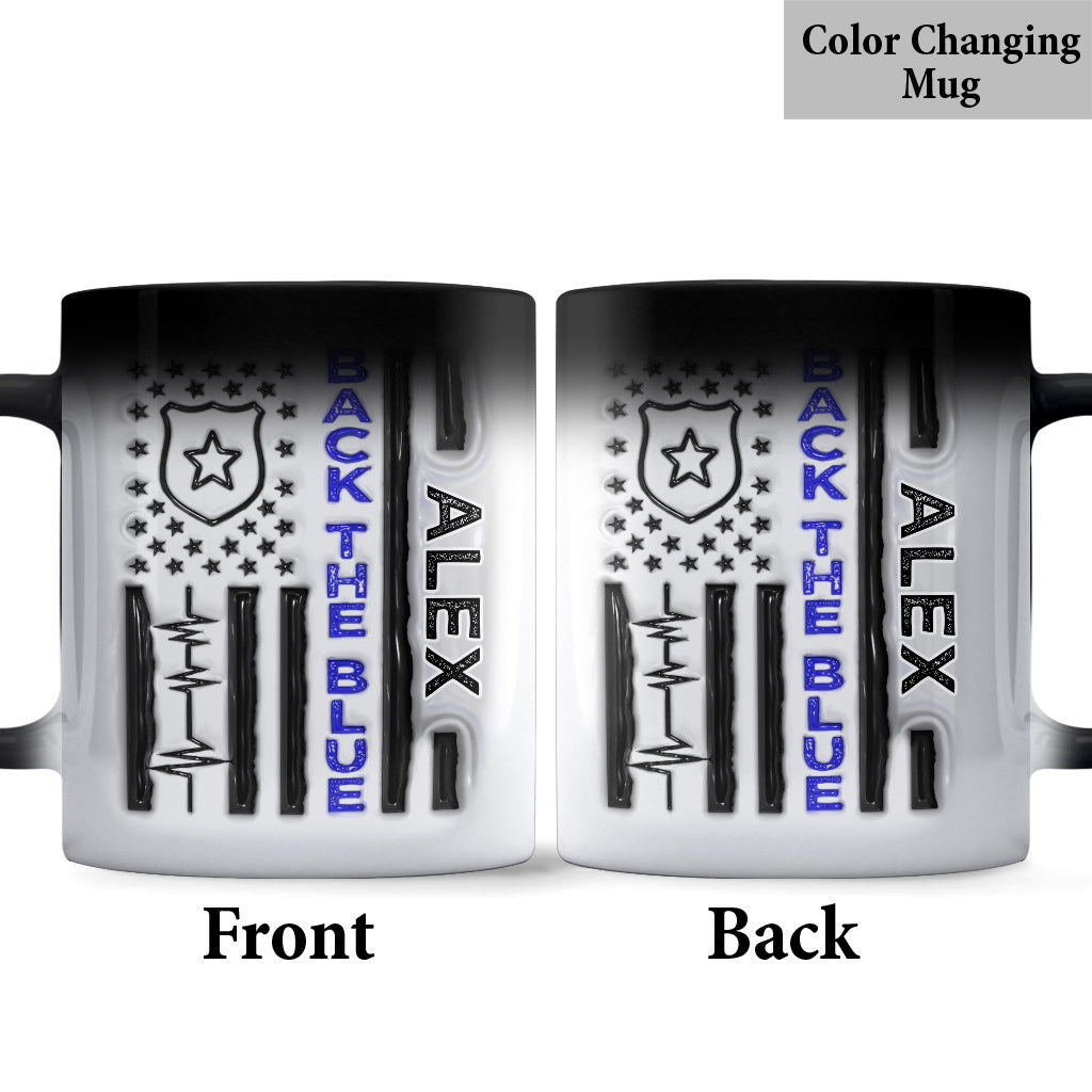 Polizeibeamter – „Unterstützt die Polizei“ – Patriotischer 4. Juli – Personalisierter Polizeibeamten-Becher