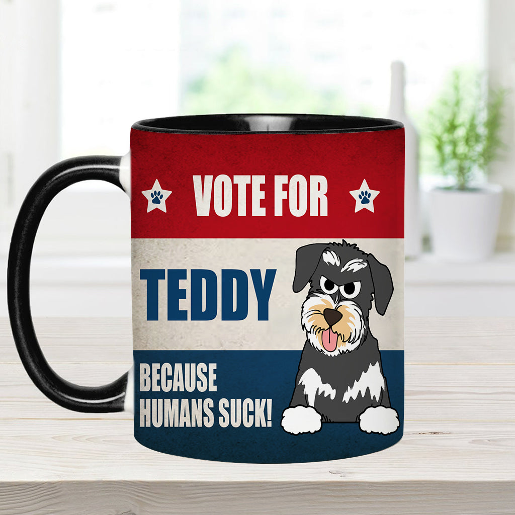 Votez pour mon bébé à quatre pattes ! - Mug personnalisé avec motif chien
