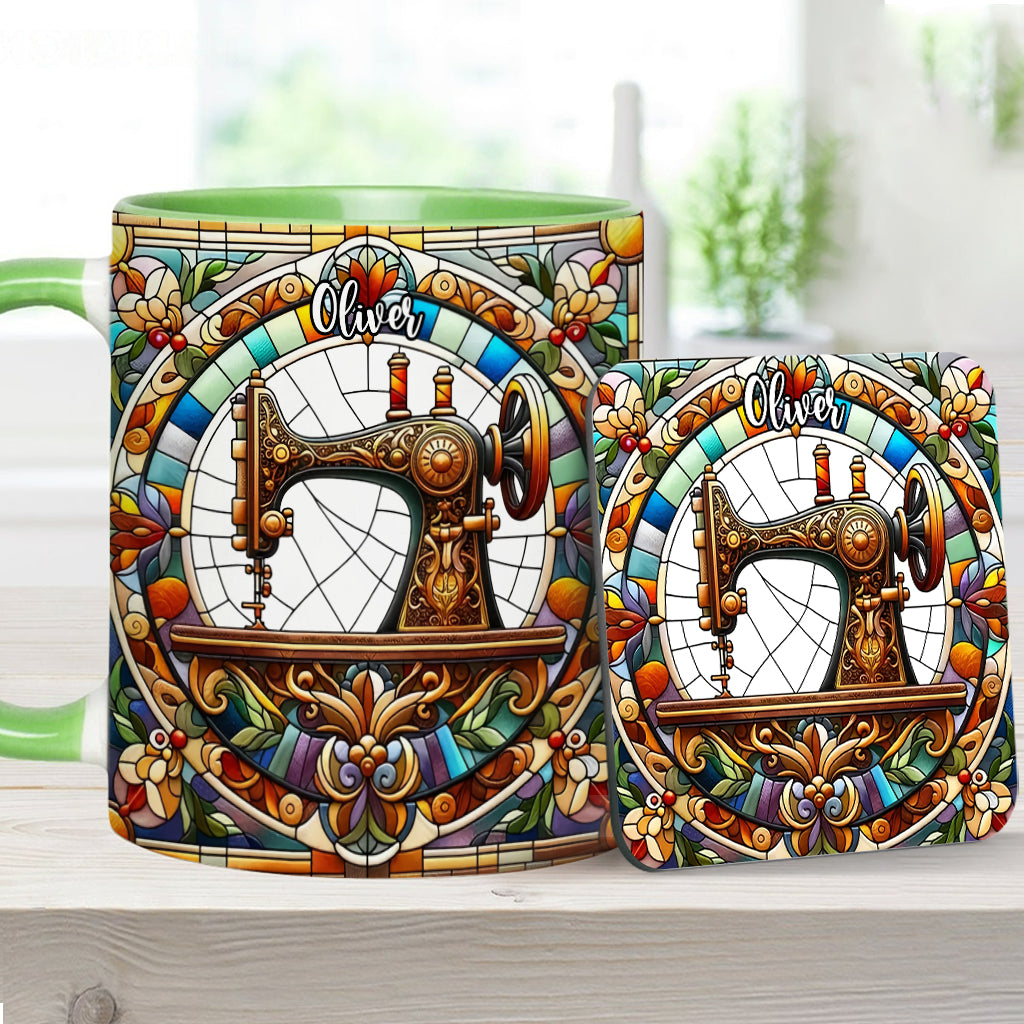 Colorful Sewing Machine - Personalized Sewing Accent Mug