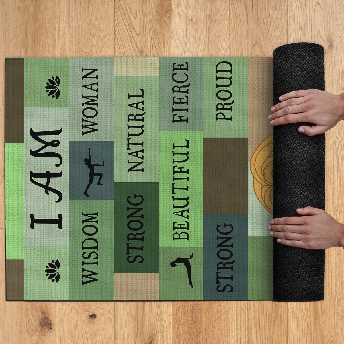Yoga Girl I Am Bold Green - Tapis de yoga personnalisé