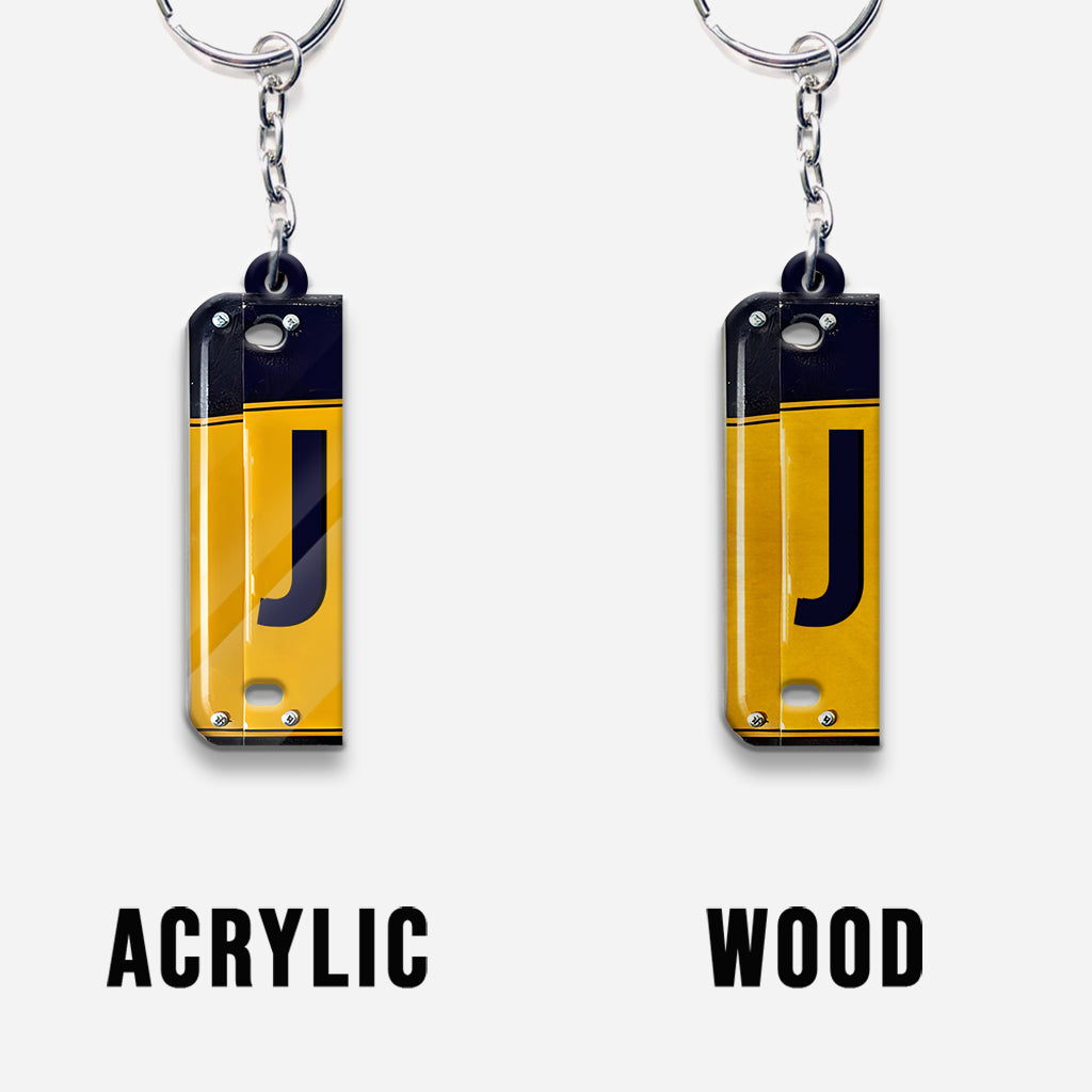 Any Letter Liscense PLate - Personalized Couple Matching Keychain