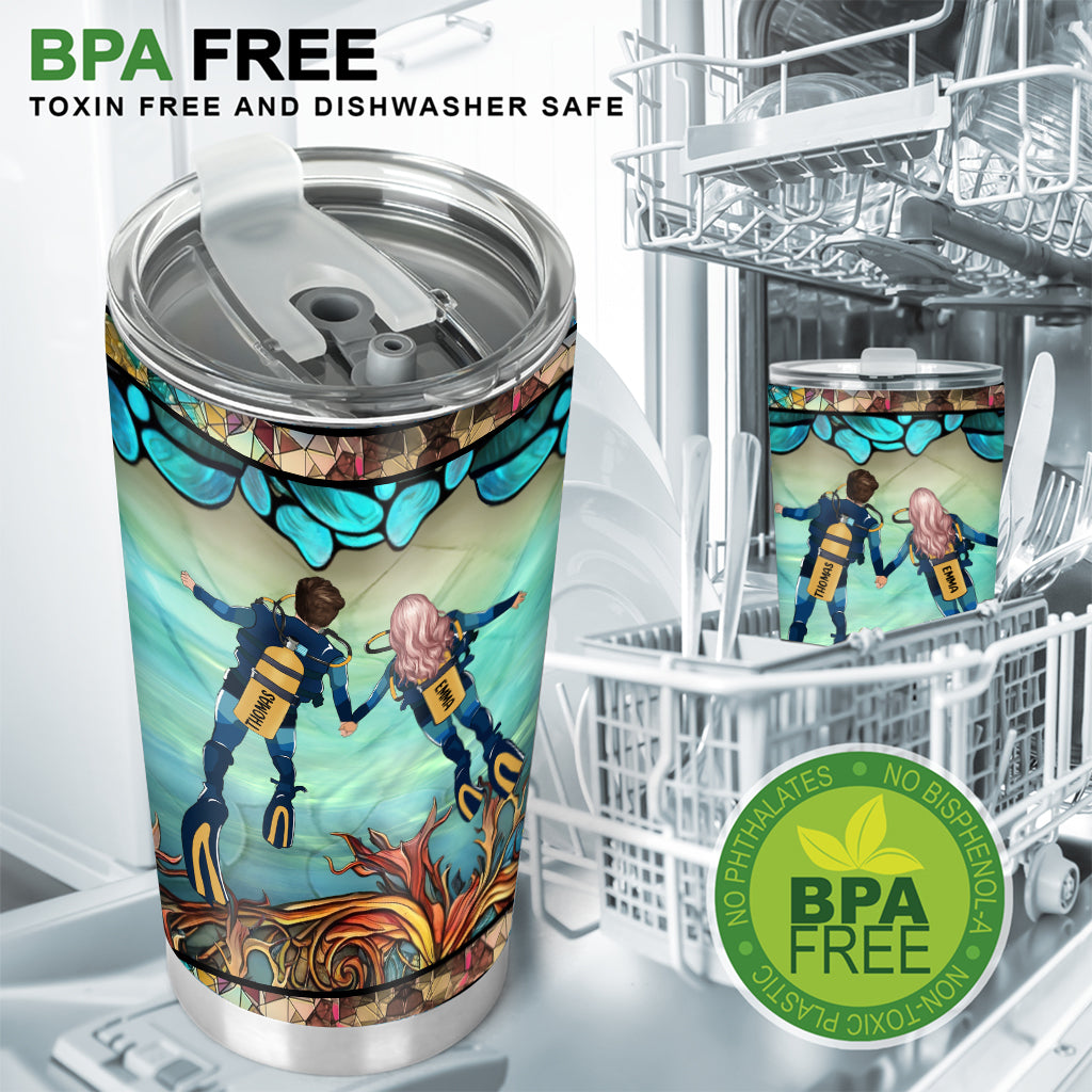 You & Me And The Sea - Personalized Scuba Diving Tumbler