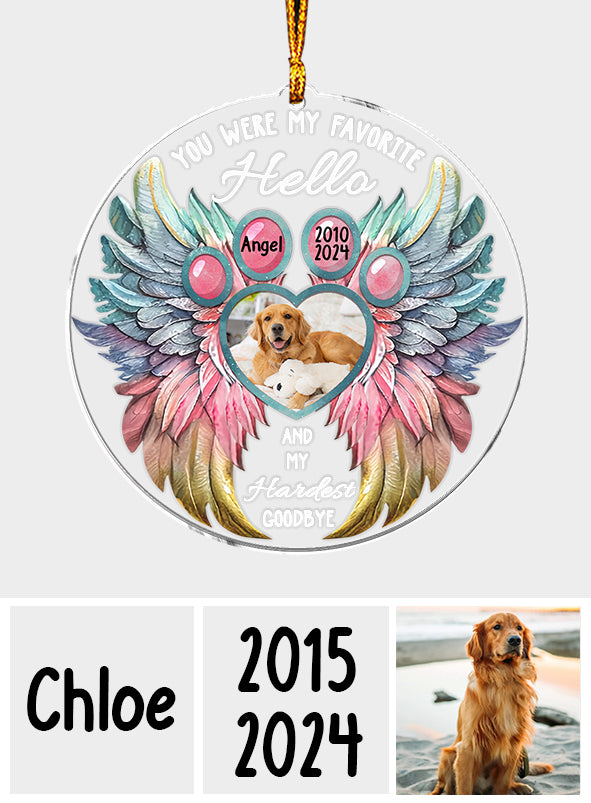 Tu étais mon préféré, bonjour mon adieu le plus difficile - Ornement personnalisé en forme de chien