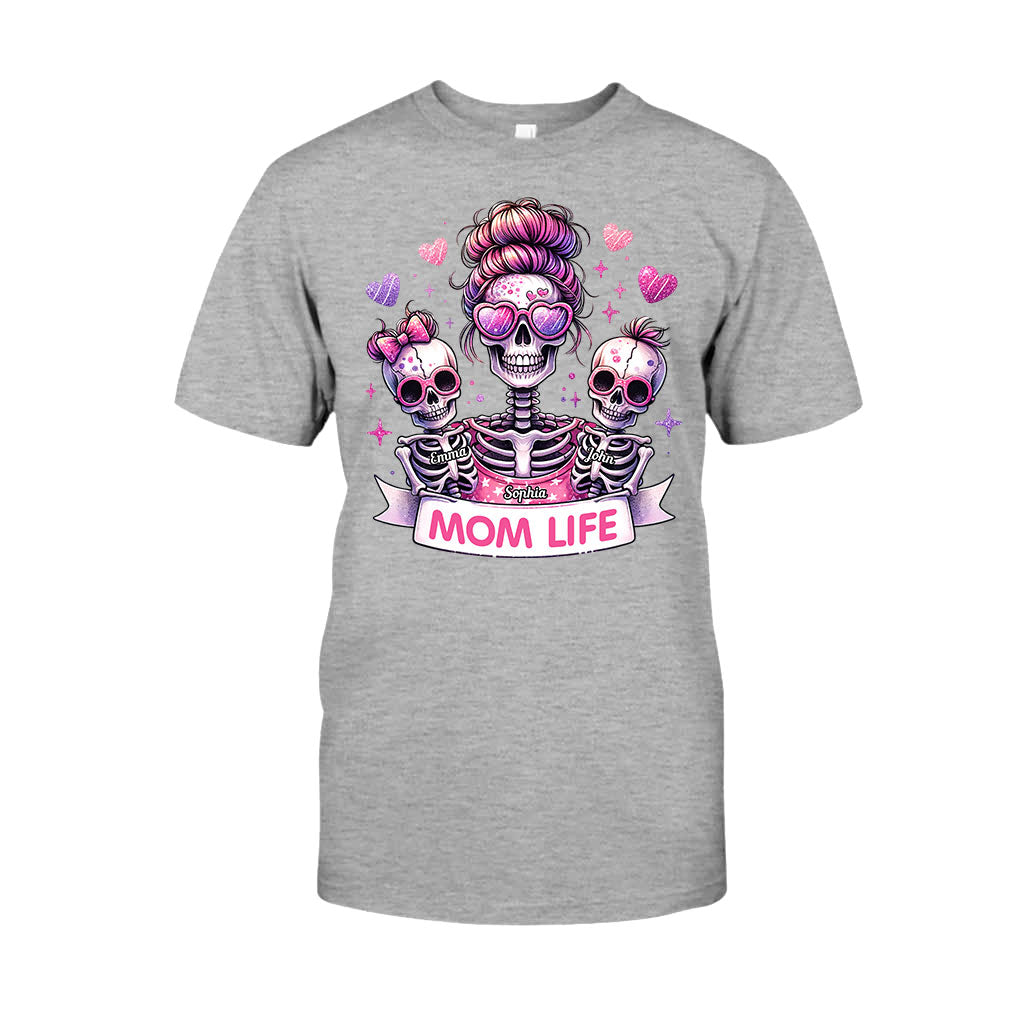 Mama-Leben – Personalisiertes Totenkopf-T-Shirt und Hoodie