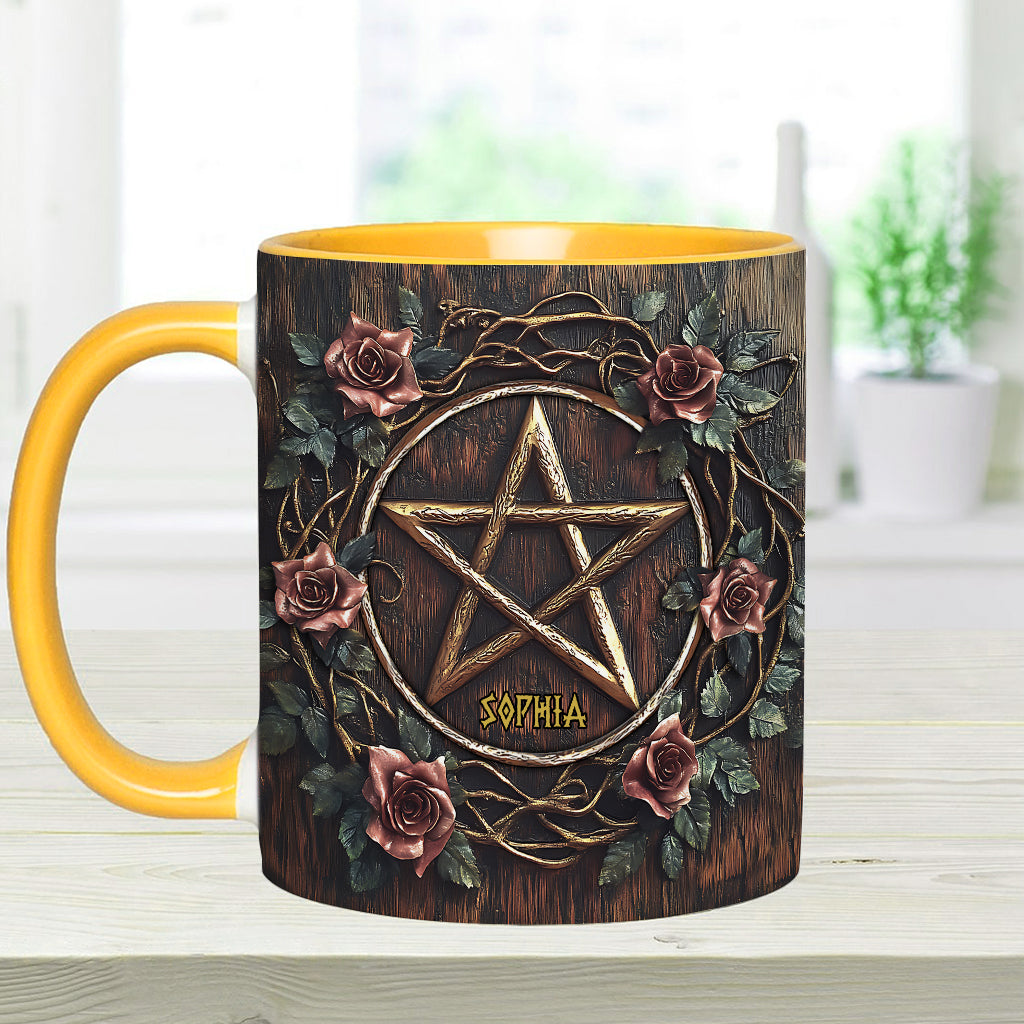Beautiful Pentagram - Personalized Witch Accent Mug