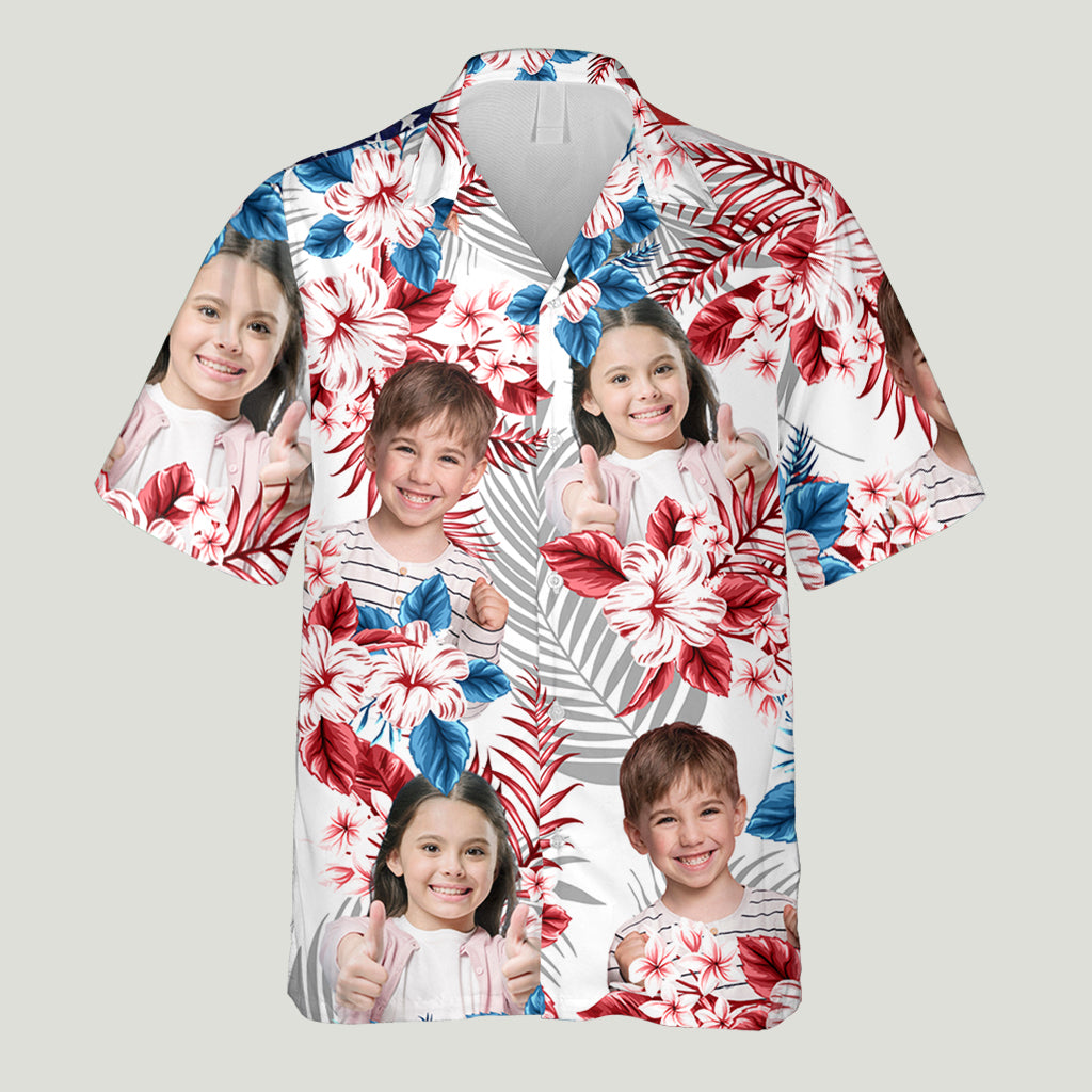 Upload Photo 4th Of July Shirt - Personalized Father Hawaiian Shirt