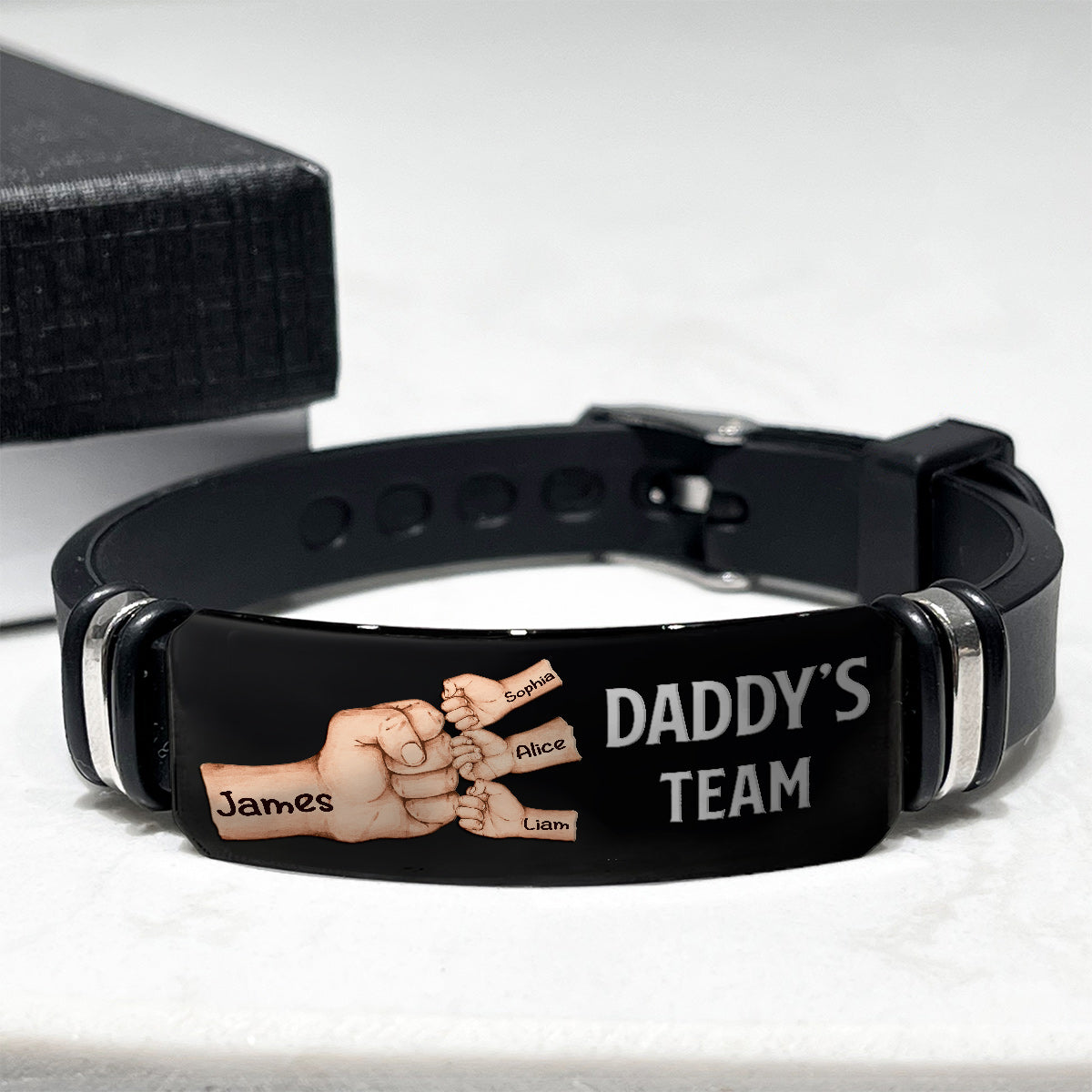 Daddy's Team - Personalized Father Engraved Bracelet