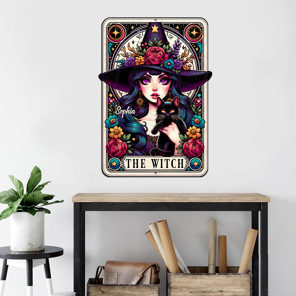 The Cat Lady - Personalized Witch Cut Metal Sign