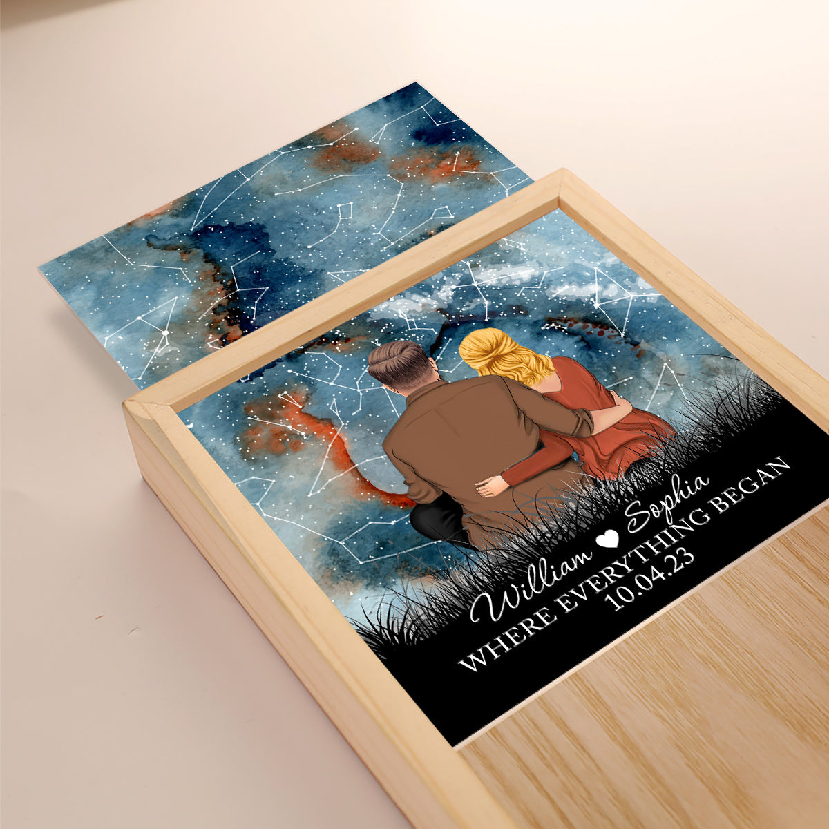 Where Everything Began - Personalized Couple Picture Frame Light Box