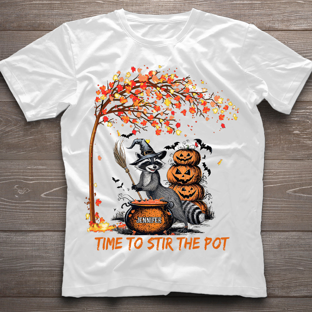 Time To Stir Witch Brew - Personalized Raccoon T-shirt And Hoodie