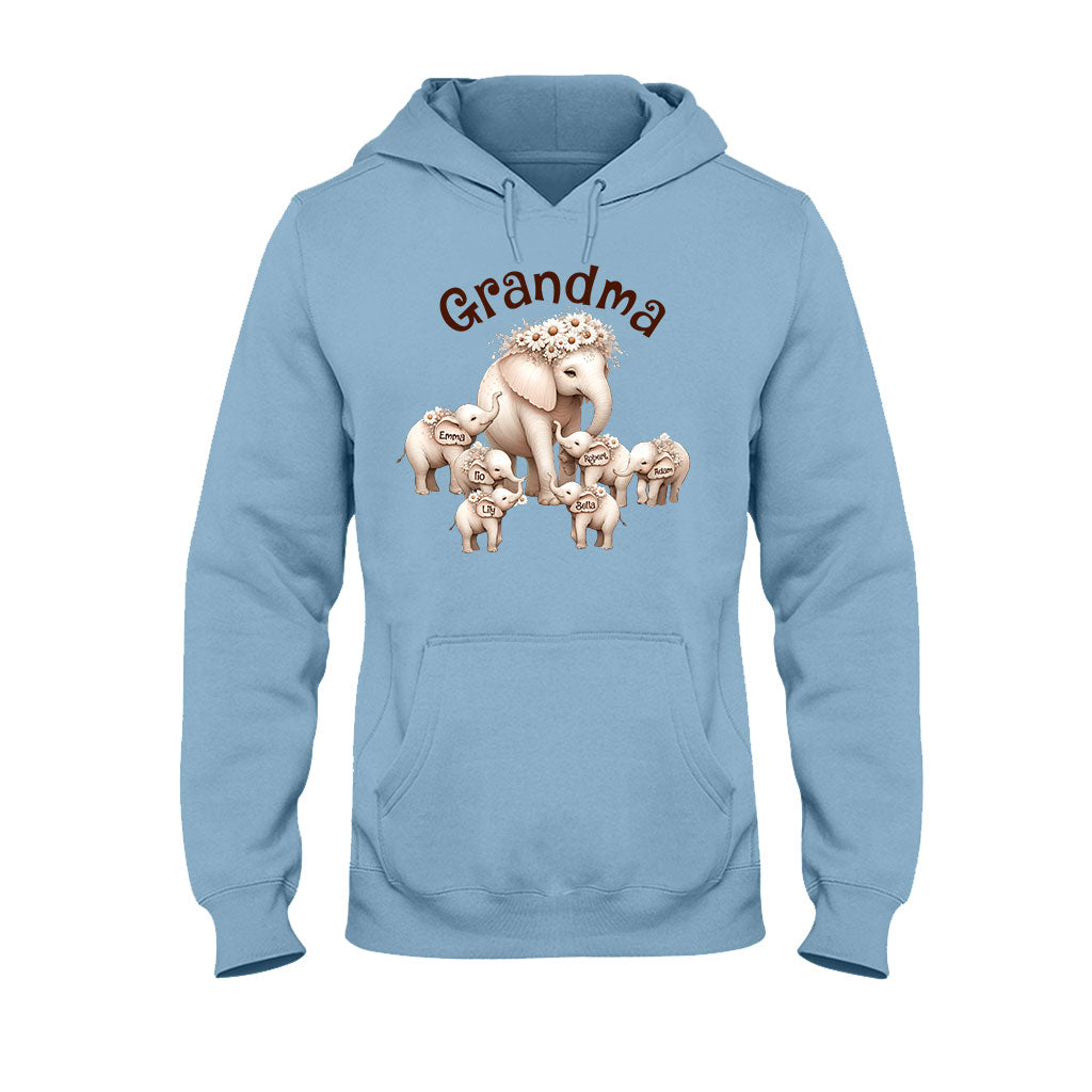 T-shirt et sweat à capuche personnalisés « Éléphant mignon » pour grand-mère