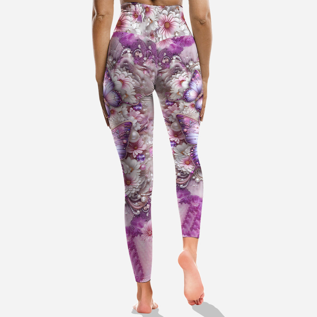 Purple Butterflies - Personalized Butterfly Hoodie and Leggings