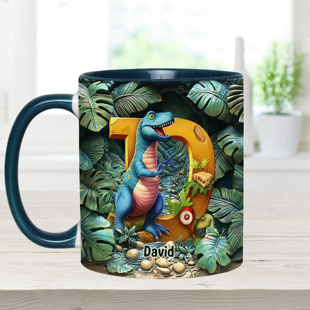 Dinosaur Letter - Personalized Kid Accent Mug