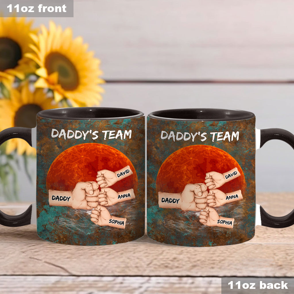 Daddy's Team - Personalized Father Accent Mug